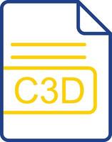 C3D File Format Line Two Colour Icon Design vector