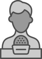 Journalist Line Filled Greyscale Icon Design vector