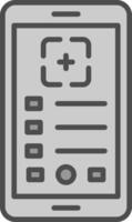 Recording Line Filled Greyscale Icon Design vector