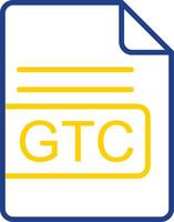 GTC File Format Line Two Colour Icon Design vector