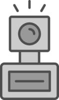 Camera Flash Line Filled Greyscale Icon Design vector