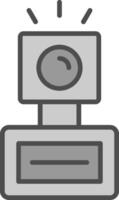 Camera Flash Line Filled Greyscale Icon Design vector