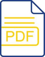 pdf archivo formato línea dos color icono diseño vector