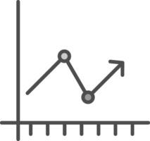 Arrow Chart Line Filled Greyscale Icon Design vector