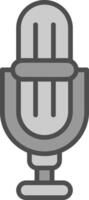 Microphone Line Filled Greyscale Icon Design vector