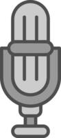 Microphone Line Filled Greyscale Icon Design vector