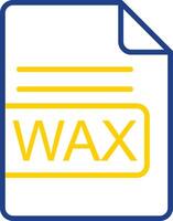 WAX File Format Line Two Colour Icon Design vector