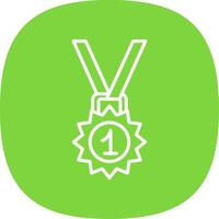 Medal Line Curve Icon Design vector