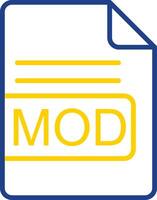 MOD File Format Line Two Colour Icon Design vector