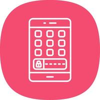 Mobile Line Curve Icon Design vector