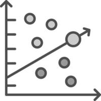 Scatter Graph Line Filled Greyscale Icon Design vector