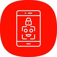 Facial Recognition Line Curve Icon Design vector