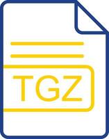 TGZ File Format Line Two Colour Icon Design vector