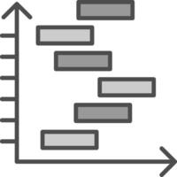 Gnatt Chart Line Filled Greyscale Icon Design vector