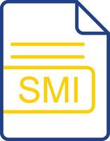 SMI File Format Line Two Colour Icon Design vector