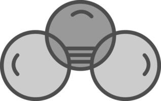 Overlapping Circles Line Filled Greyscale Icon Design vector
