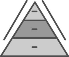 pirámide gráfico línea lleno escala de grises icono diseño vector