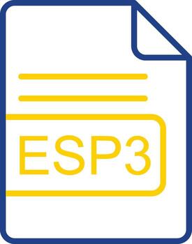 ESP3 File Format Line Two Colour Icon Design vector