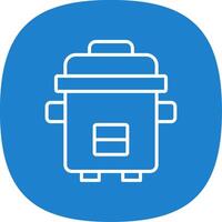 Pressure Cooker Line Curve Icon Design vector
