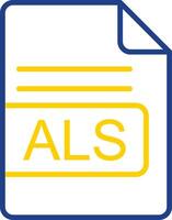 ALS File Format Line Two Colour Icon Design vector