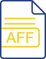 AFF File Format Line Two Colour Icon Design vector