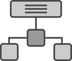 Hierarchical Structure Line Filled Greyscale Icon Design vector