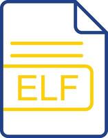 ELF File Format Line Two Colour Icon Design vector