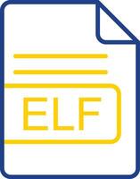 ELF File Format Line Two Colour Icon Design vector