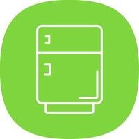 Fridge Line Curve Icon Design vector