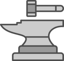 Anvil Line Filled Greyscale Icon Design vector