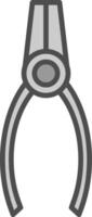 Pliers Line Filled Greyscale Icon Design vector