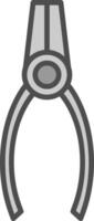 Pliers Line Filled Greyscale Icon Design vector