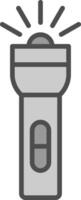 Flashlight Line Filled Greyscale Icon Design vector
