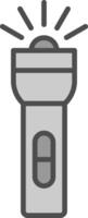 Flashlight Line Filled Greyscale Icon Design vector