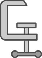 Clamp Line Filled Greyscale Icon Design vector