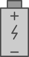 Battery Charged Line Filled Greyscale Icon Design vector