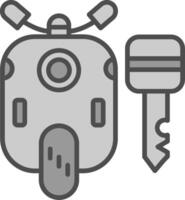 Motorbike Line Filled Greyscale Icon Design vector