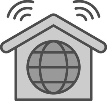 Internet Connection Line Filled Greyscale Icon Design vector