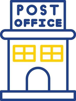 Post Office Line Two Colour Icon Design