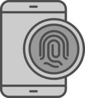 Biometric Identification Line Filled Greyscale Icon Design vector