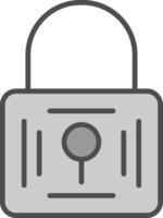 Padlock Line Filled Greyscale Icon Design vector
