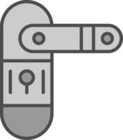 puerta bloquear línea lleno escala de grises icono diseño vector