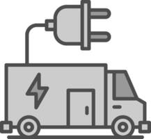 Electric Vehicle Line Filled Greyscale Icon Design vector