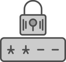 Password Line Filled Greyscale Icon Design vector