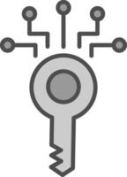 Digital Key Line Filled Greyscale Icon Design vector