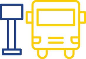 Bus Station Line Two Colour Icon Design vector