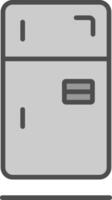 refrigerador línea lleno escala de grises icono diseño vector