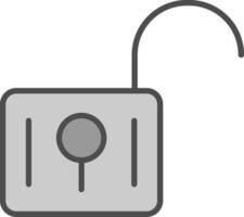 Unsecure Line Filled Greyscale Icon Design vector