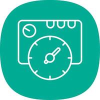 Thermostat Line Curve Icon Design vector