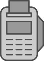 pos terminal línea lleno escala de grises icono diseño vector